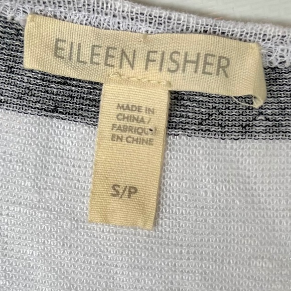 Eileen Fisher Linen Tank Top, Grey / White Stripes, Small - Picture 4 of 9